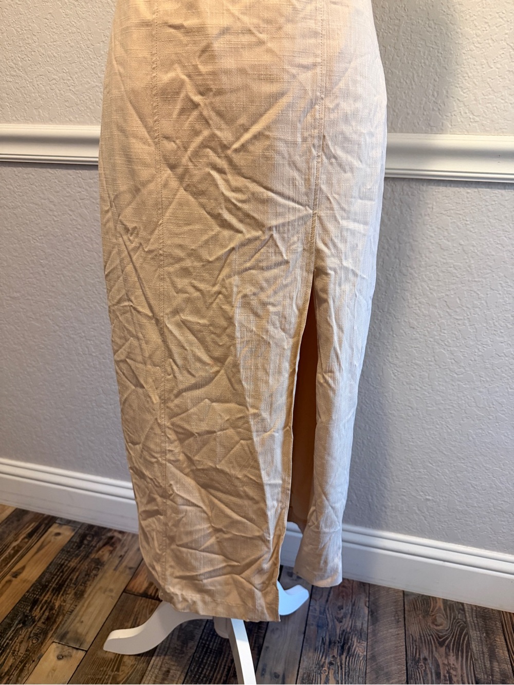 Zara Beige Spaghetti Strap Midi Dress with Side Slit NWT Size Small - Picture 4 of 11